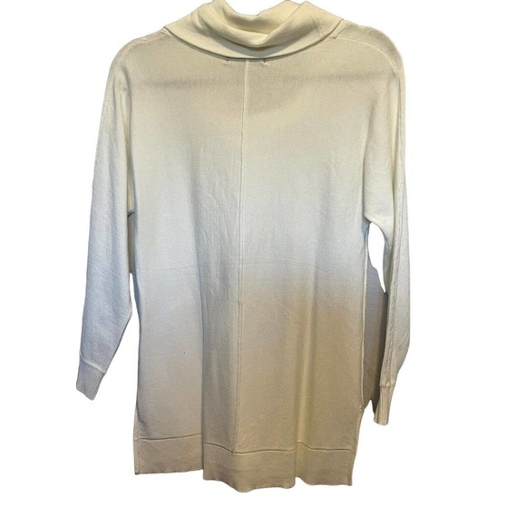 Joan Vass Relaxed Fit Cowl Neck Pullover Sweater White Slouchy Size S New - Picture 2 of 13